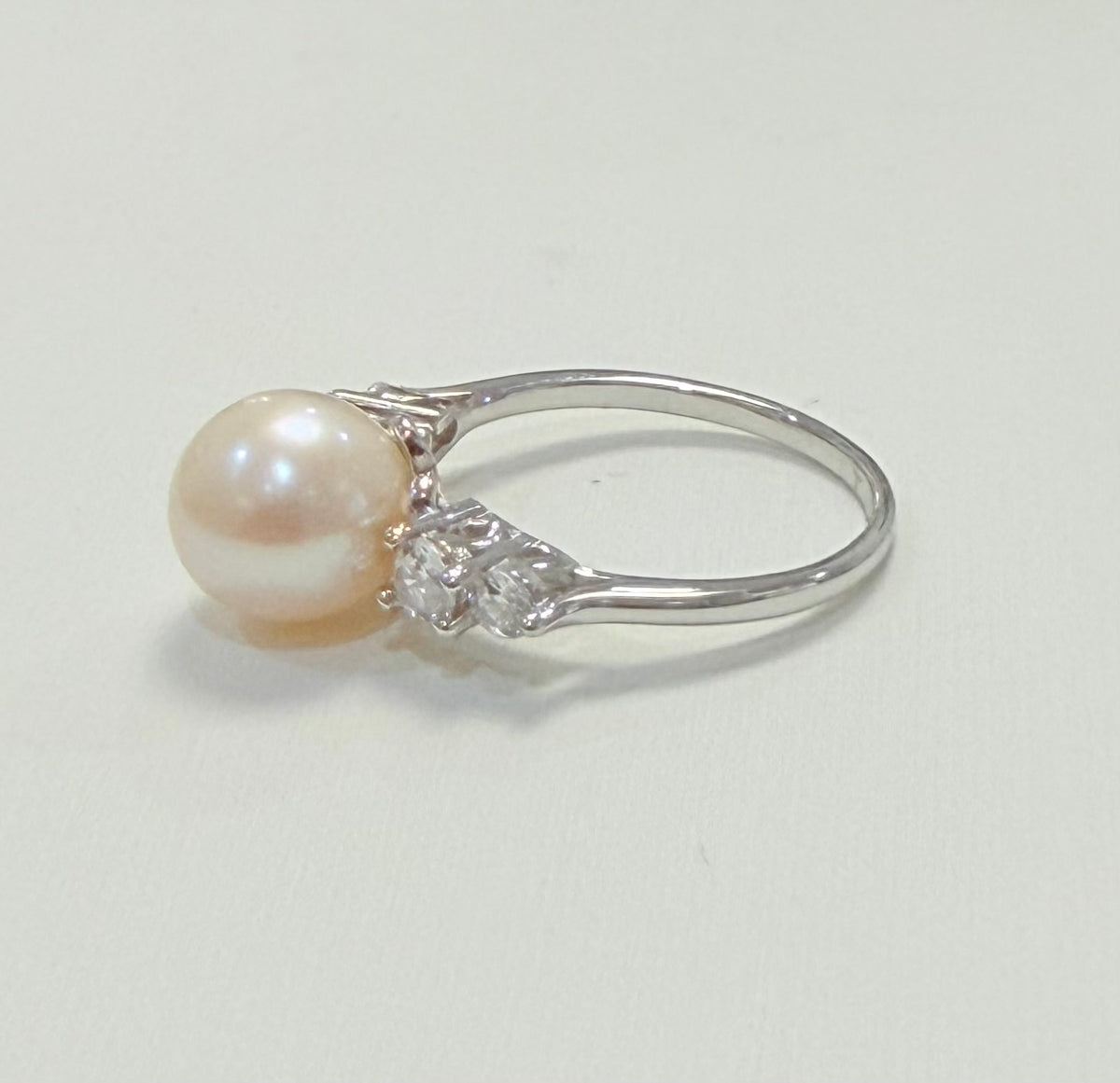 S759- NEW .925 Freshwater Pearl Ring W.G