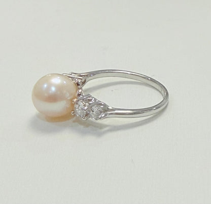 S759- NEW .925 Freshwater Pearl Ring W.G