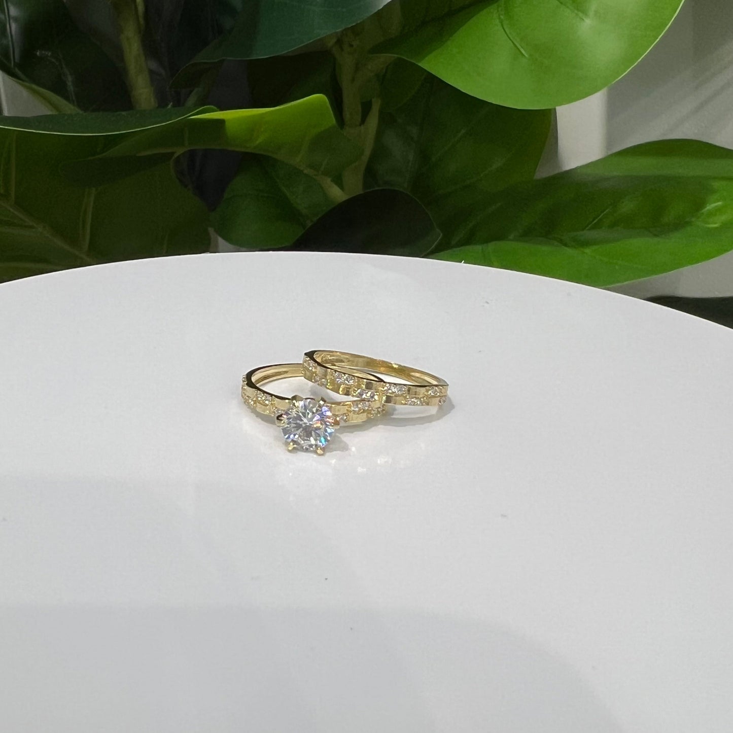 1275- NEW 10K Gold Wedding Ring Women's Set W.G
