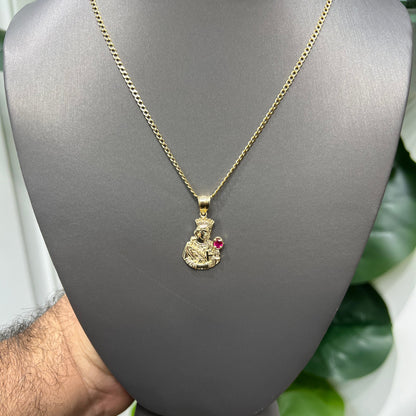 1303- NEW 10K Gold Saint Barbara Pendant W.G