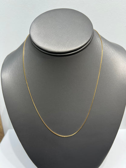 00169-NEW 14K Hollow Box Chain (.9MM) W.G