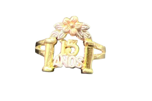 350- 14K 15 años Quinceañera Ring Sz 6 3/4