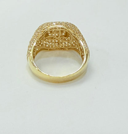 1352- NEW 14K Gold Ice Out Ring Men's Fashion W.G