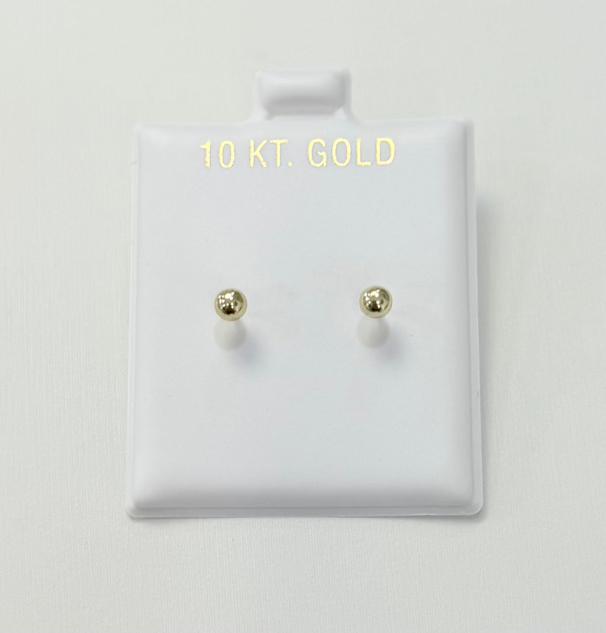 1758- NEW 10K Ball Stud Earrings (4mm) W.G