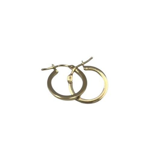 00133- NEW 14K Small Solid Hoop Earrings (W.G)