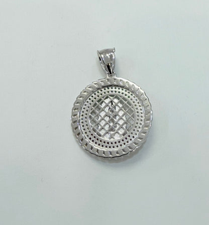 S492- NEW Sterling Silver Our Lady Of Guadalupe Pendant 29mm W.G