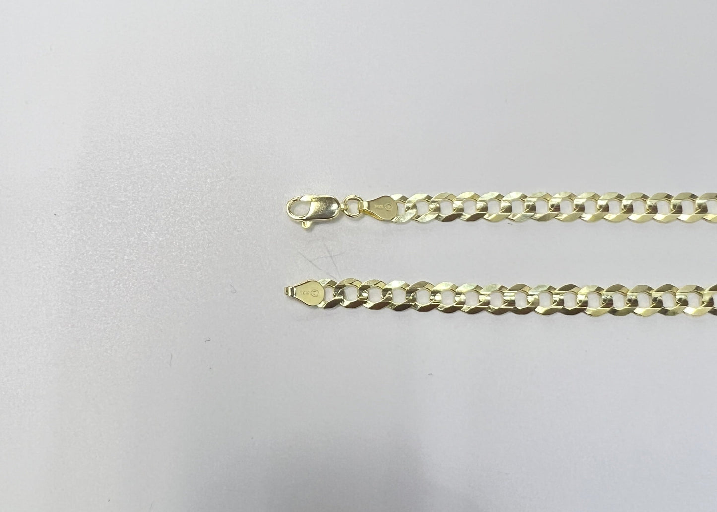 1659- NEW 14K Solid Cuban Curb Anklet 10" (4.2mm) W.G