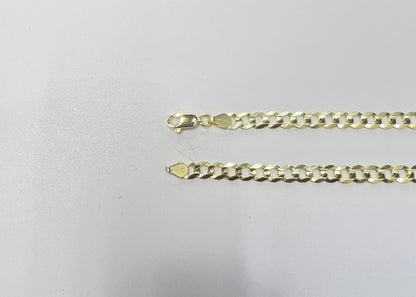 1659- NEW 14K Solid Cuban Curb Anklet 10" (4.2mm) W.G