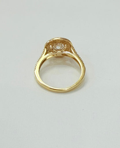 952- NEW 14K Round Full Cz Stone Wedding Ring W.G
