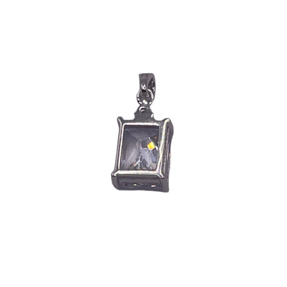 S571- .925 Square Cz Stone Pendant