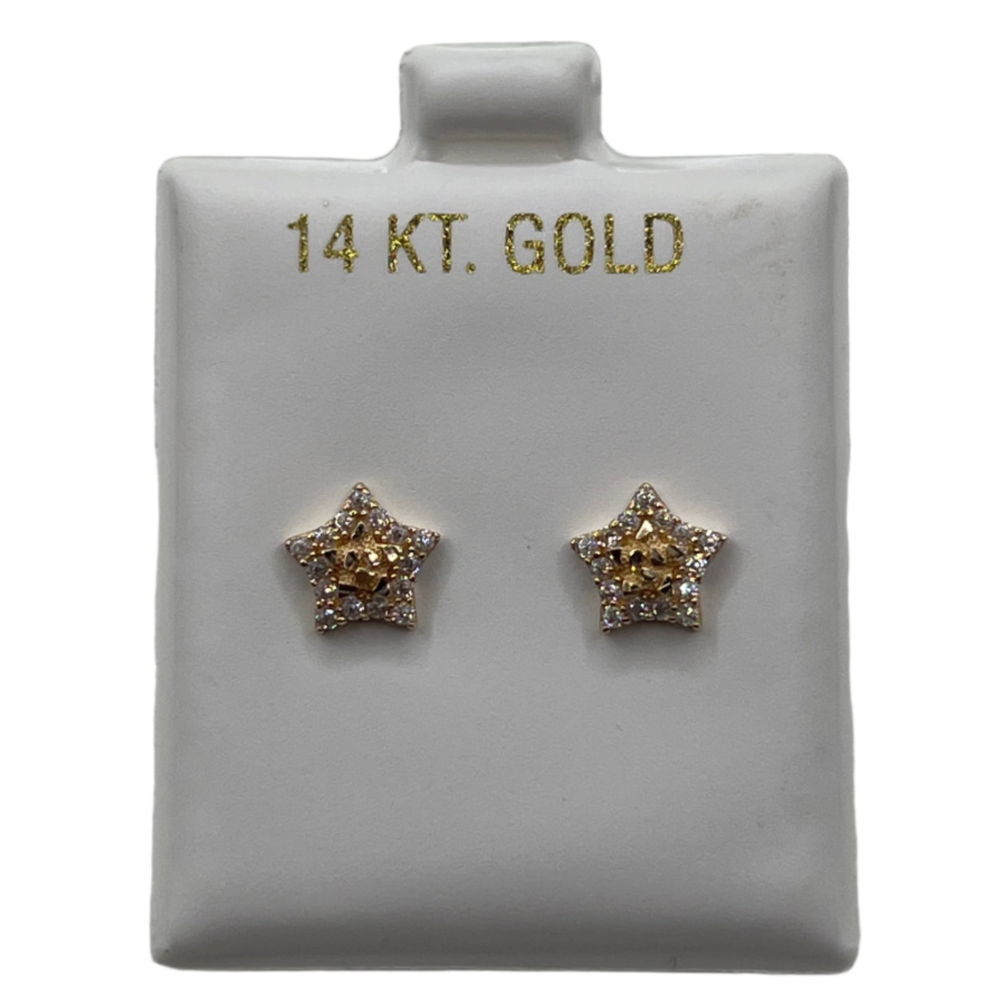 616- NEW 14K Star Shape Stud Earrings (W.G)