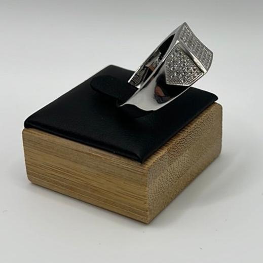 S0021-Anillo cuadrado de plata talla 13