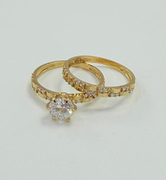 1275- NEW 10K Gold Wedding Ring Women's Set W.G