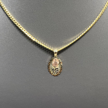 1214-NEW 14K Quinceanera Our Lady of Guadalupe Pendant W.G