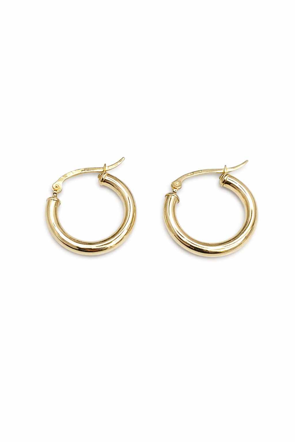 1570- NEW 10K Gold Hoop Earrings (19.7x3mm) W.G