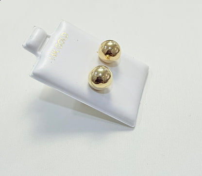 1699- NEW 14K Ball Stud Earrings (8mm)W.G