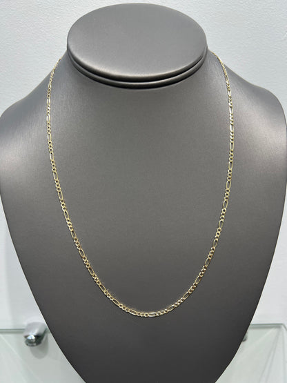 1253- NEW 14K Solid Figaro Link 20" (2.5mm) W.G