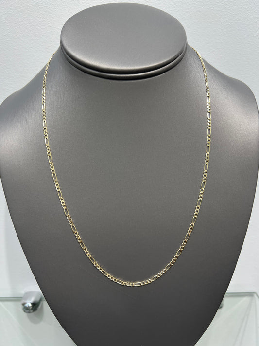 1253- NEW 14K Solid Figaro Link 20" (2.5mm) W.G