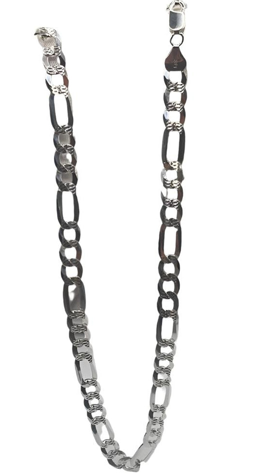 S002- 925 Italian Sterling Silver Figaro Chain 24” 28.50g