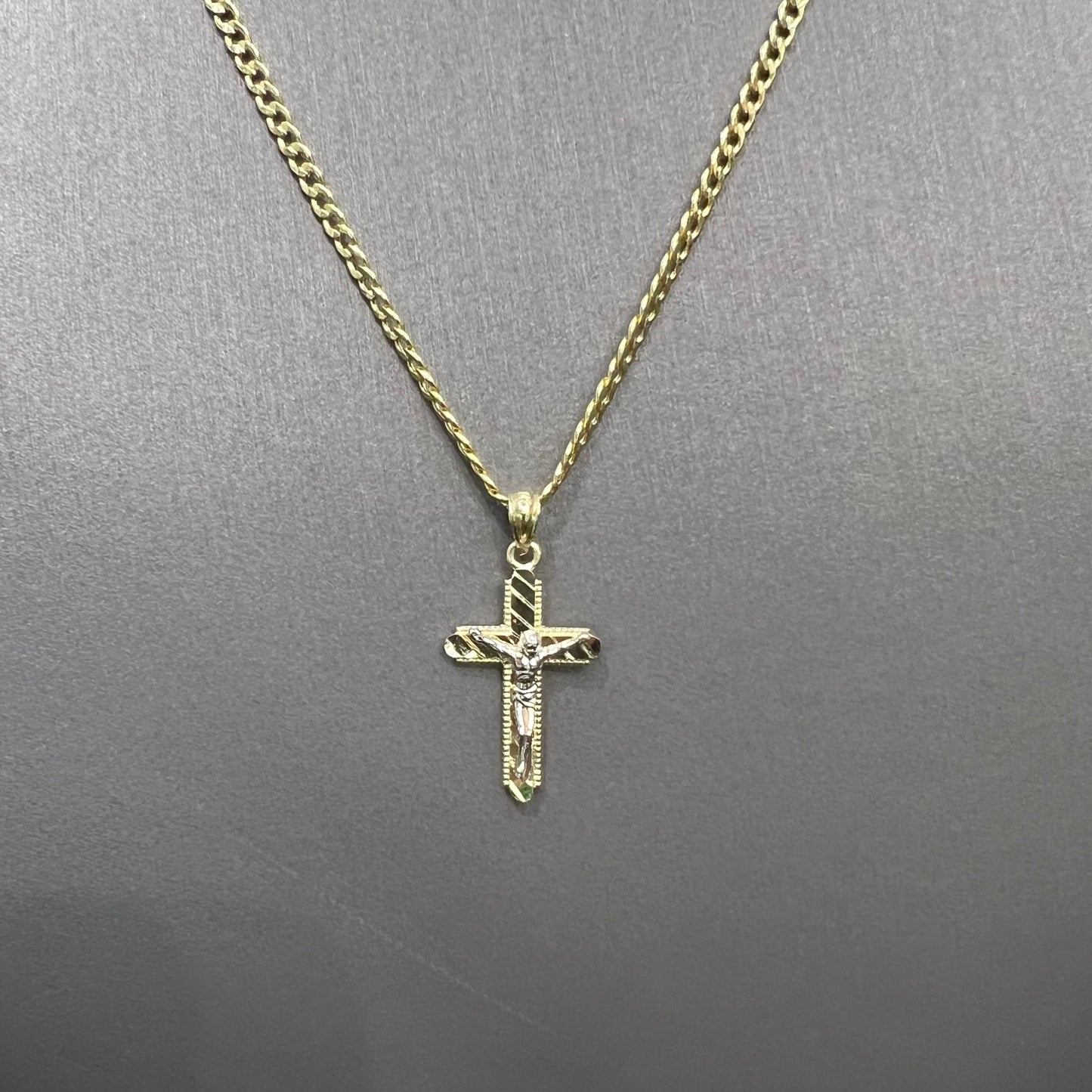 1279- NEW 10K Crucifix Pendant W.G