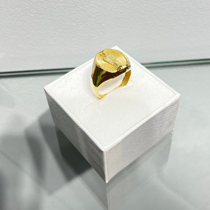 653-NEW 14K St Jude Figure Solid Men's Ring W.G