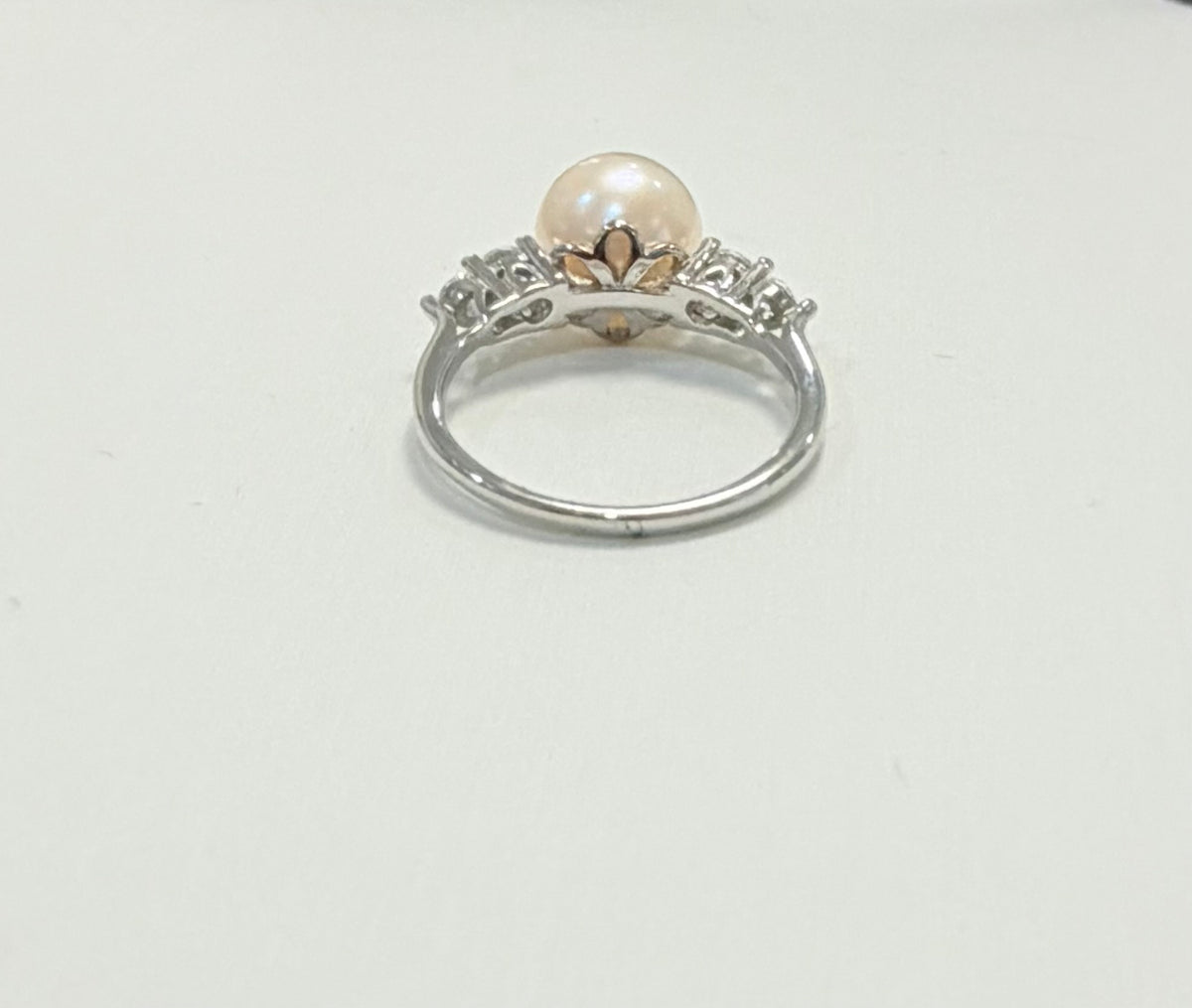 S759- NEW .925 Freshwater Pearl Ring W.G