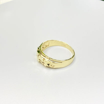 1597- NEW 14K Nugget Fashion Ring W.G