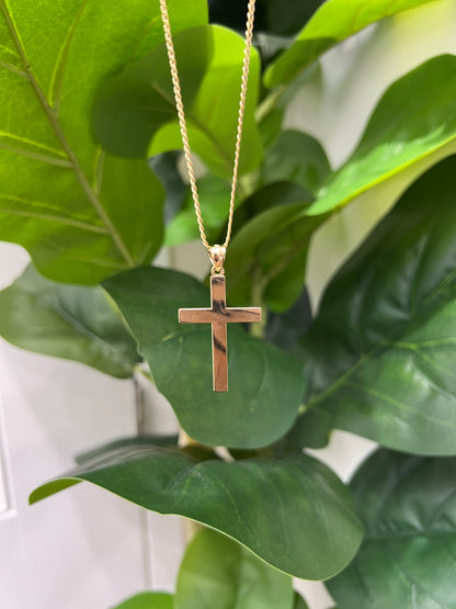 1308- NEW 10K Gold Cross Pendant W.G