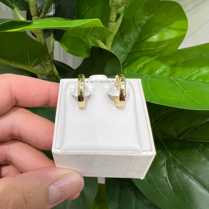 1367- NEW 14K High Polishing Hoops Earrings (16.7mm) W.G