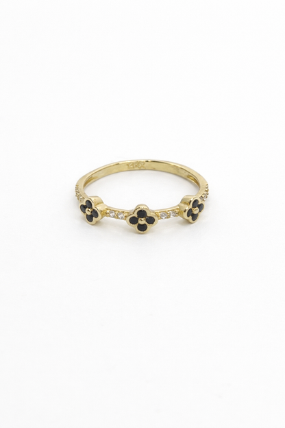 1473- NEW 14K Flower Ring Band W.G