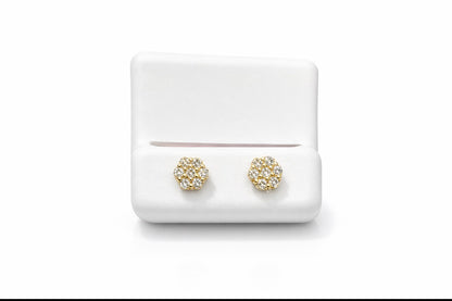 D8- NEW 10K Natural Full Diamonds 💎 Round Stud Earrings (0.50ct) W.G