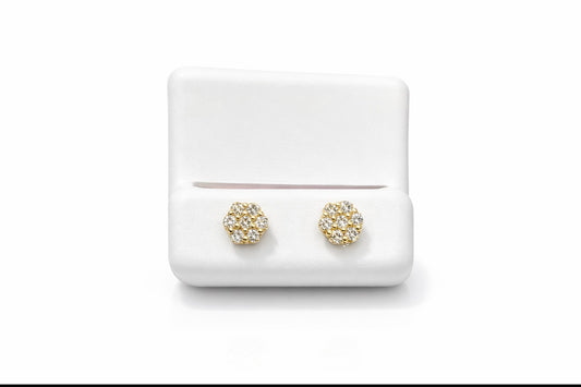 D8- NEW 10K Natural Full Diamonds 💎 Round Stud Earrings (0.50ct) W.G