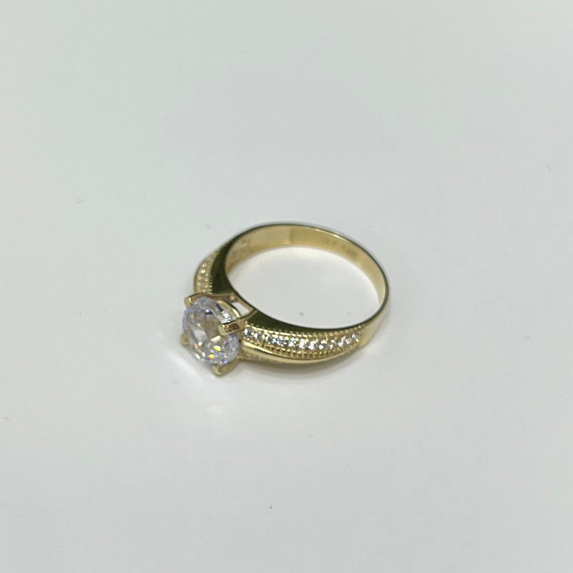 1447- NEW 14k Round Cubic Cz Wedding Ring W.G