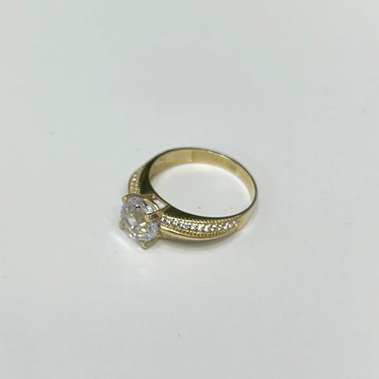1447- NEW 14k Round Cubic Cz Wedding Ring W.G