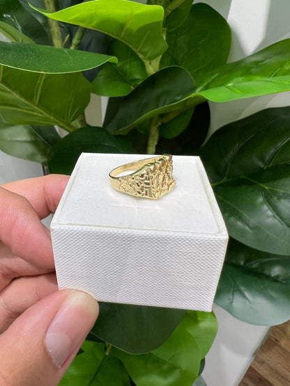 1193- NEW 14K Square Nugget Men's Ring W.G
