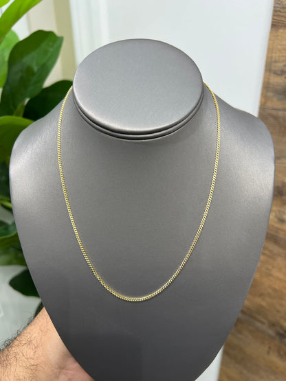 1268- 10K Solid Miami Cuban chain 18" (2mm) W.G