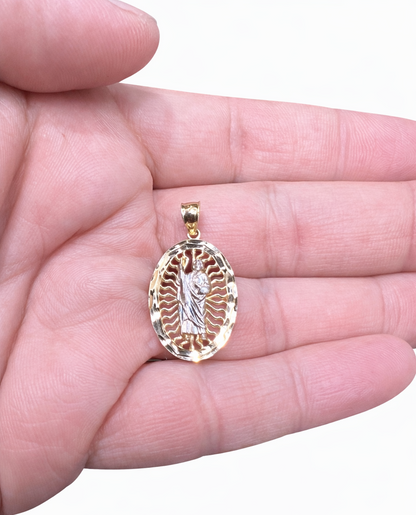 1547- NEW 10K Lightweight St. Jude Pendant W.G