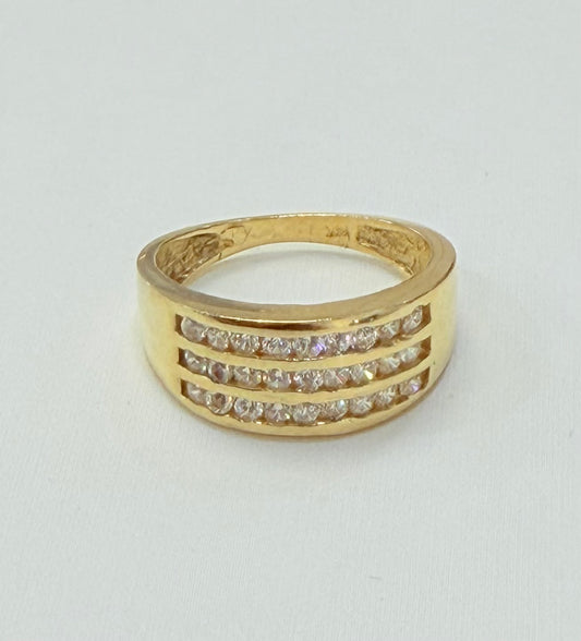 00157- NEW 14K Gold Ring Zirconia (W.G)