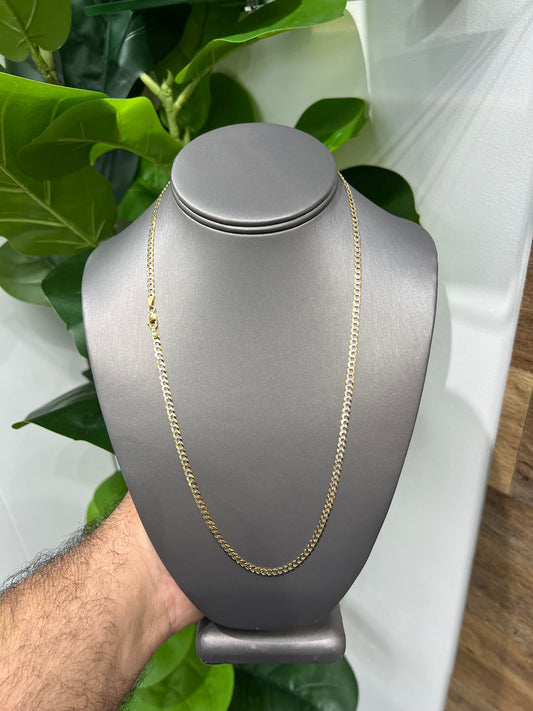 1297- NEW 14K Solid Cuban Curb Chain 20" (3.7mm)W.G