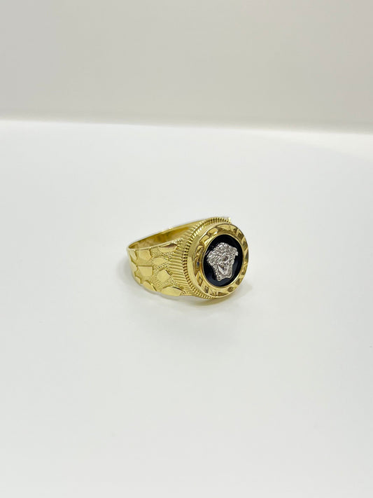 1489- NEW 10K Medusa Fancy Nugget Gold Ring W.G