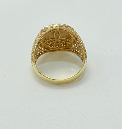 1832- NEW 14K Crown Fashion Ring W.G