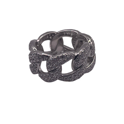 S635- Link Ring Cz Stones Size 6