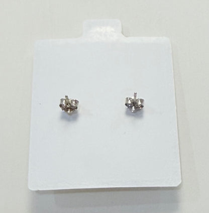 S768- .925 Sterling Silver Larimar Hamsa Hand Stud Earrings W.G