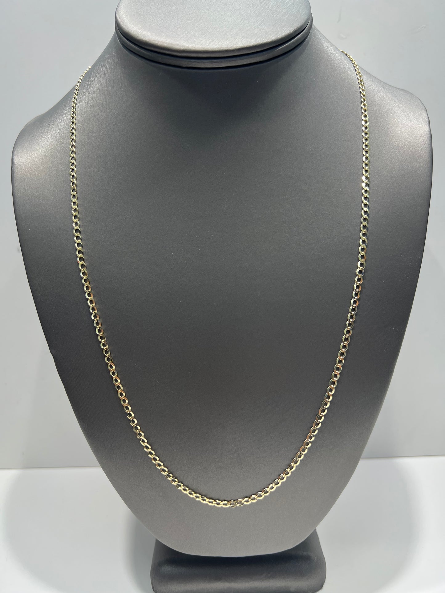 1630- NEW 10K Solid Cuban Curb Chain 24" (2.9mm) W.G