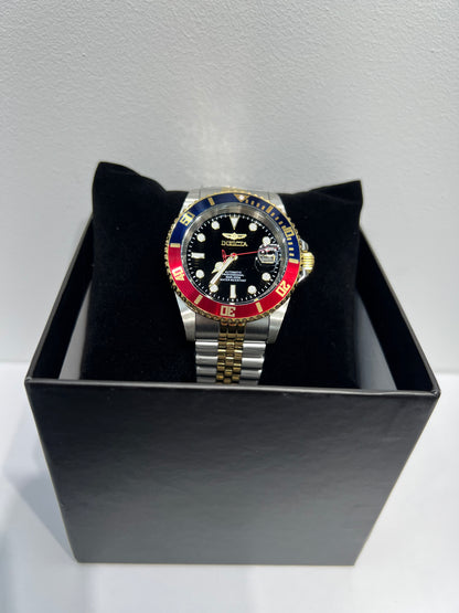 R38- Invicta Red & Blue Pro Diver Men's Watch 42mm W.G