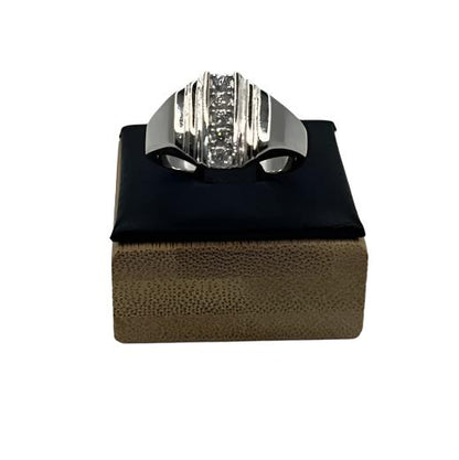 S0023- Anillo de Plata con Piedras Lineales