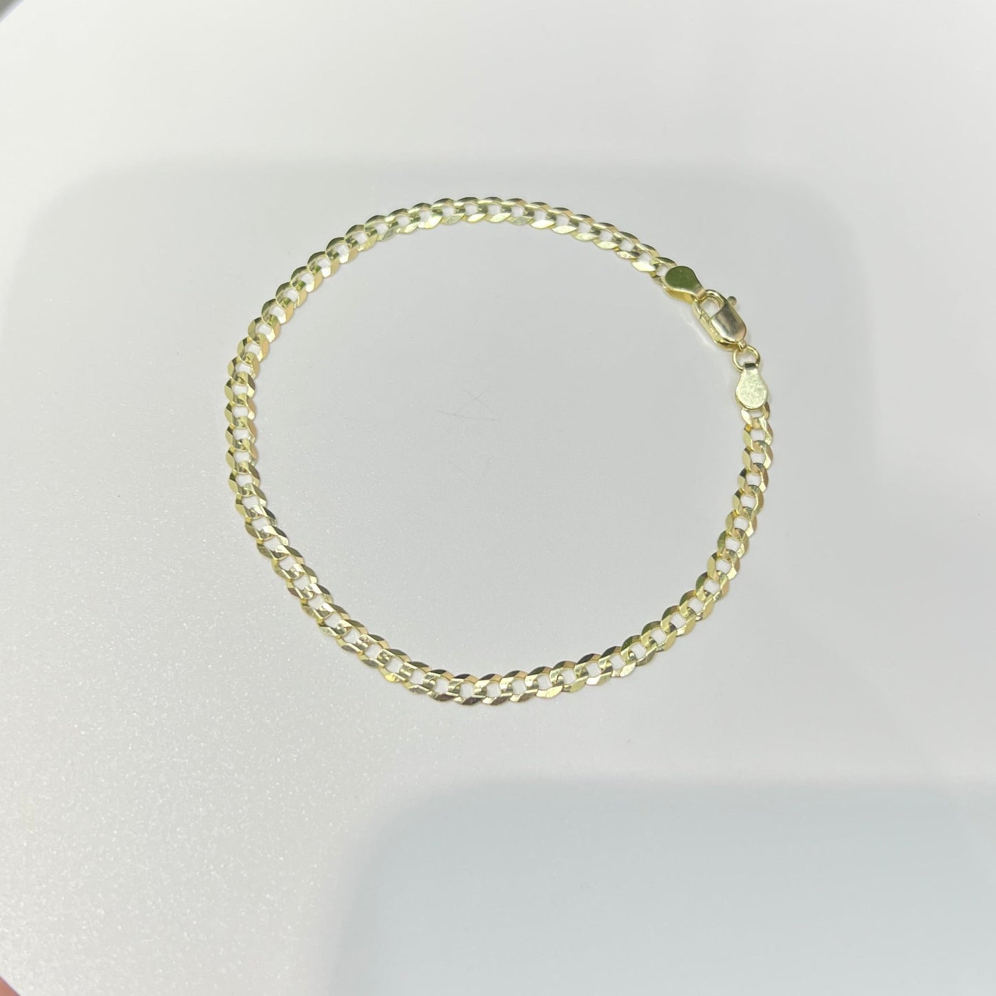 1657- NEW 14K Solid Cuban Curb Bracelet 7" (3.2mm) W.G