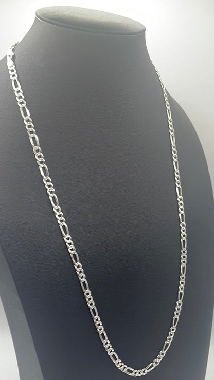 S003- 925 Italian Sterling Silver Figaro Chain 24” 12.53g