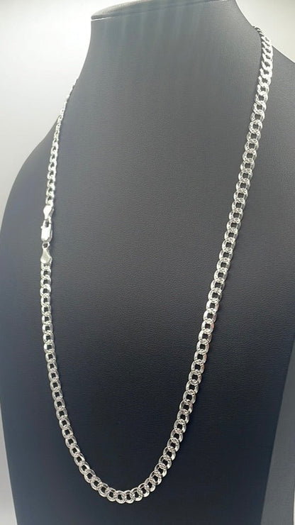 S005- 925 Italian Sterling Silver Curb Link Chain 24” 22.25g