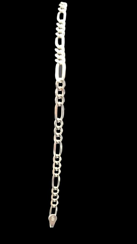 S302- Pulsera Figaro de Plata 7”